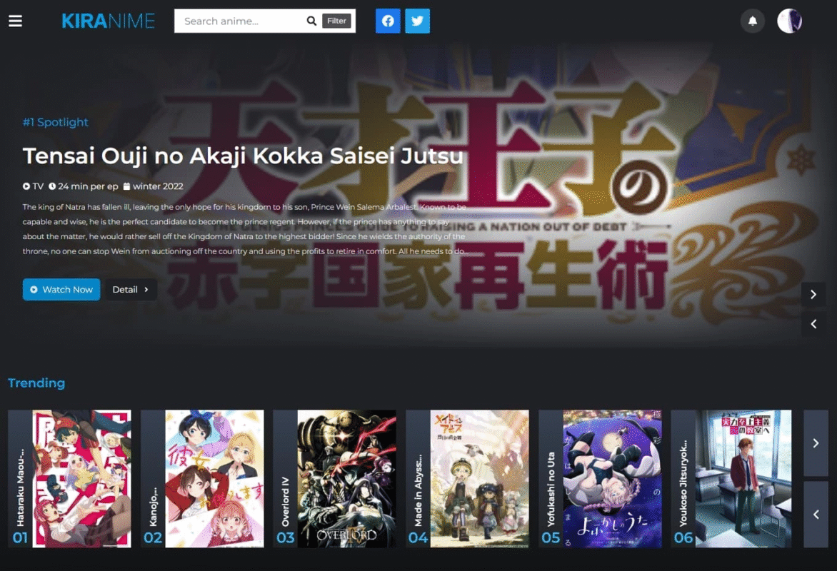 Kiranime - Anime Streaming WordPress Theme