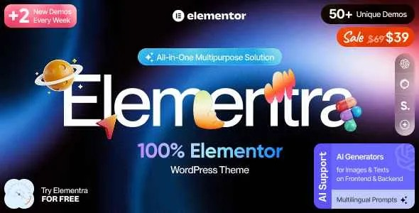 Elementra - 100% Elementor WordPress Tema