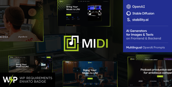 Midi - Sonido y Música WordPress Tema