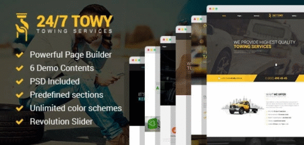 Towy - Emergency Auto Towing and Roadside Assistance Service tema de WordPress