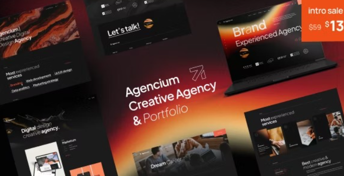 Agencium - Agencia Creativa y Portafolio WordPress Tema