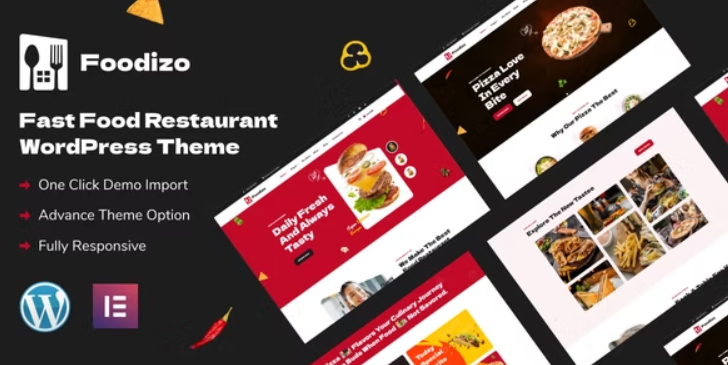 Foodizo: Tema de WordPress para restaurantes de comida rápida
