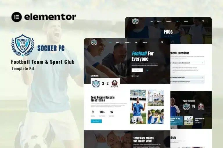 Socker – Football Team & Sports Club Elementor Template Kit Socker – Football Team & Sports Club Elementor Template Kit