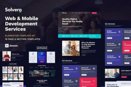 Solvero – Web & Mobile Development Service Elementor Template Kit