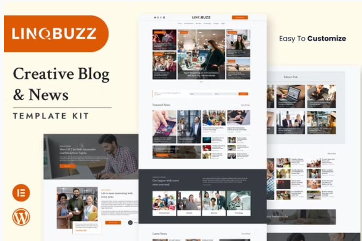 Linqbuzz - Blog & Magazine Plantilla Elementor Pro