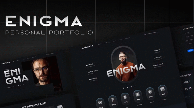 Enigma - Personal Portfolio Plantilla Elementor