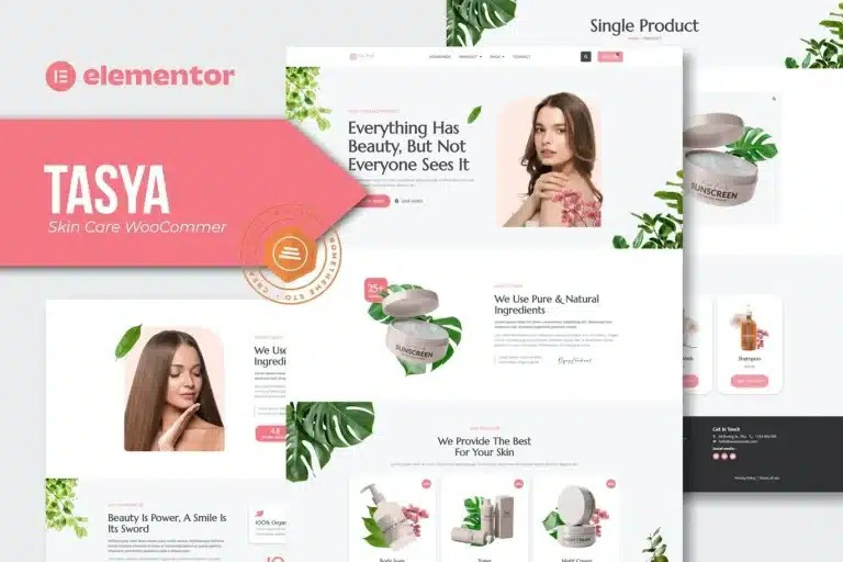 Tasya – Skin Care WooCommerce Elementor Template Kit Tasya – Skin Care WooCommerce Elementor Template Kit
