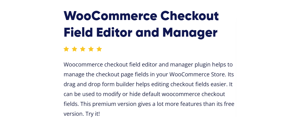 Checkout Field Editor and Manager for WooCommerce – Pro Checkout Field Editor and Manager for WooCommerce – Pro