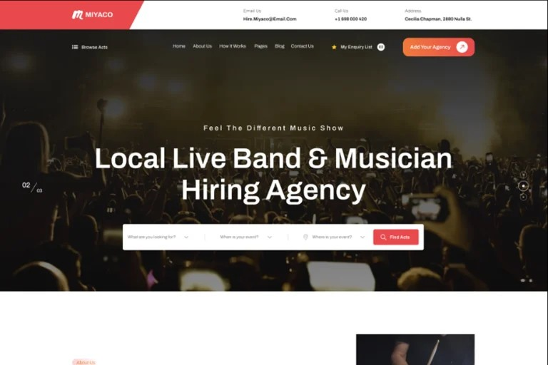 Miyaco - Tema de WordPress para música y eventos