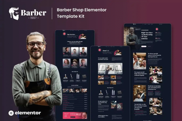Barber 1997 - Plantilla Elementor para Barbería
