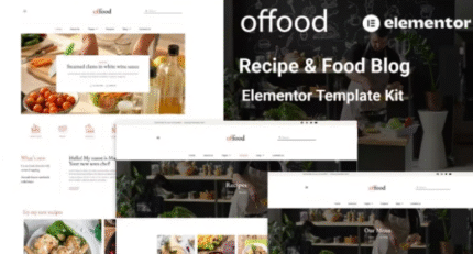 Offood - Plantilla Elementor para blog de recetas y comida