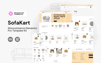 SofaKart - WooCommerce Elementor Plantilla Kit Para Tienda De Muebles