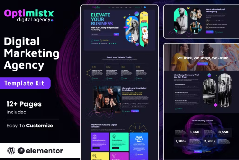 Optimistx - SEO & Digital Agency Plantilla Elementor