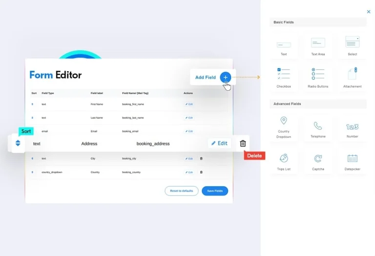 WP Travel Engine - Editor de formularios