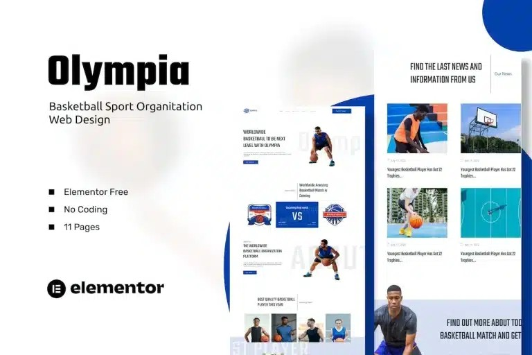 Olympia – Basketball Sport Organization Template Olympia – Basketball Sport Organization Template