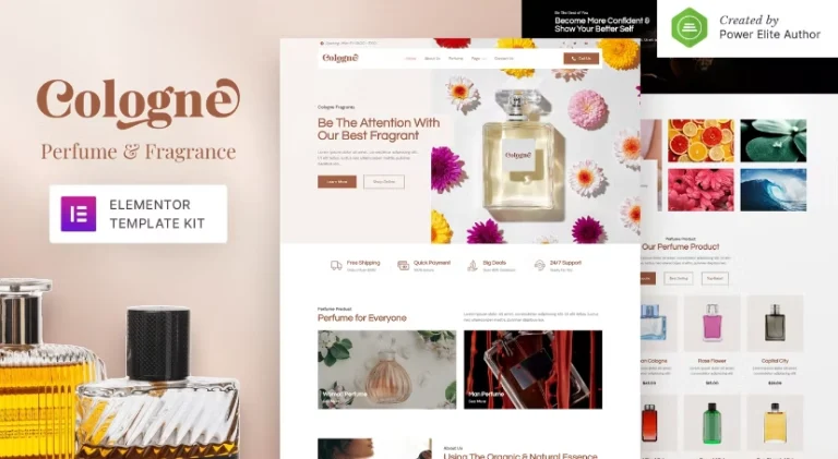 Cologne - Perfume & Fragrance Elementor Template