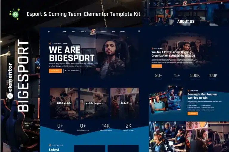 Bigesport – Esport & Gaming Team Elementor Template Kit Bigesport – Esport & Gaming Team Elementor Template Kit