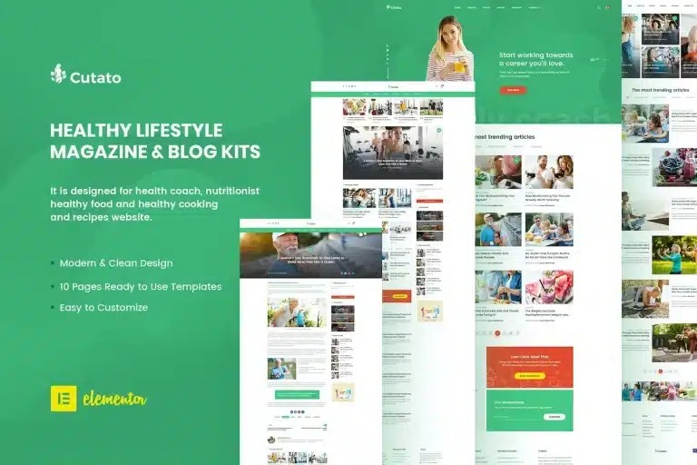 Cutato - Healthy Lifestyle Magazine & Blog Elementor Template Kit Cutato - Healthy Lifestyle Magazine & Blog Elementor Template Kit