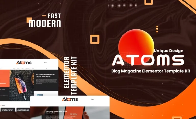 Atoms - Blog & Magazine Plantilla Elementor Atoms - Blog & Magazine Plantilla Elementor