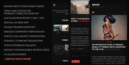 BRAVE - Un tema WP oscuro, limpio y totalmente responsivo