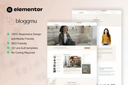 Bloggmu - Kit de Plantillas Elementor para Blog Femenino