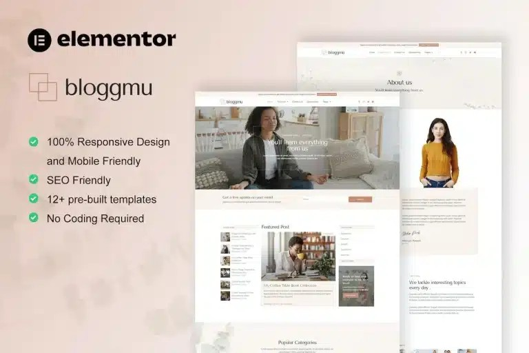 Bloggmu - Kit de Plantillas Elementor para Blog Femenino Bloggmu - Kit de Plantillas Elementor para Blog Femenino