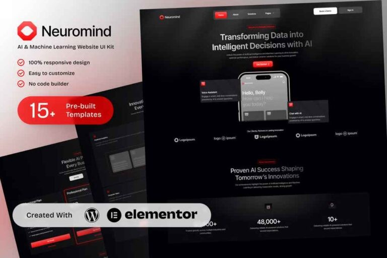 NeuroMind – AI & Machine Learning Elementor Template Kit NeuroMind – AI & Machine Learning Elementor Template Kit