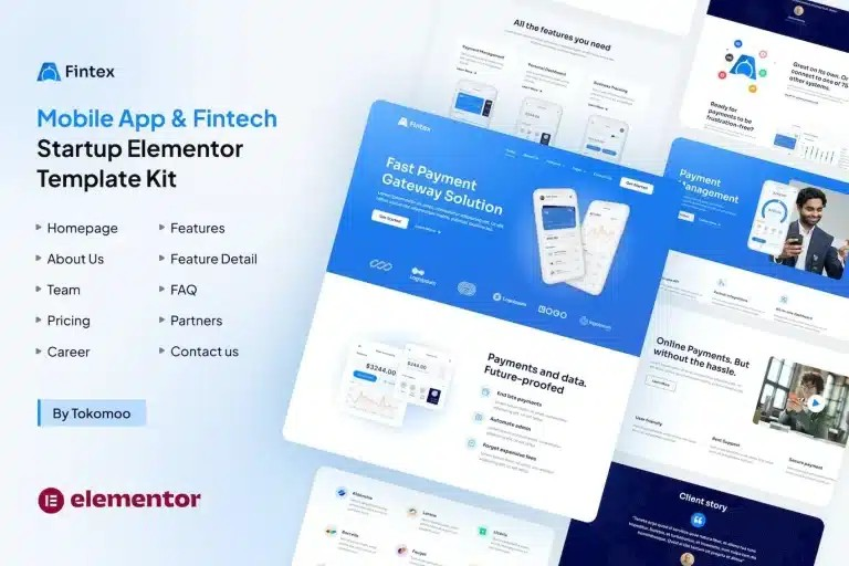 Fintex – Mobile App & Fintech Startup Elementor Template Kit Fintex – Mobile App & Fintech Startup Elementor Template Kit