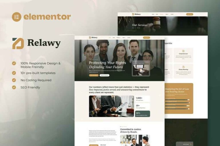 Relawy – Law Firm & Attorney Elementor Template Kit Relawy – Law Firm & Attorney Elementor Template Kit
