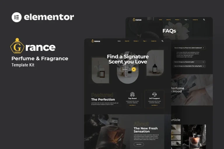 Grance - Plantilla Elementor para Perfumes y Fragancias Grance - Plantilla Elementor para Perfumes y Fragancias