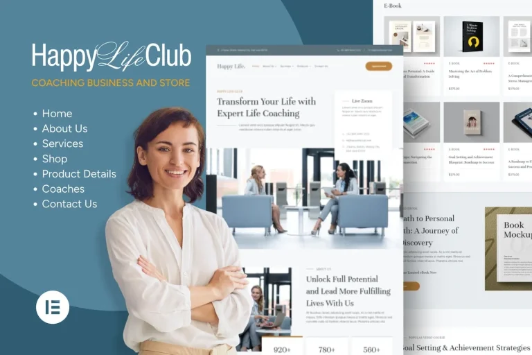 Happy Life Club - Plantilla Elementor Business Tutor Happy Life Club - Plantilla Elementor Business Tutor