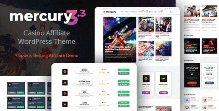 Mercury - Affiliate WordPress Theme. Casino, juegos de azar y otros nichos. Reseñas y Noticias