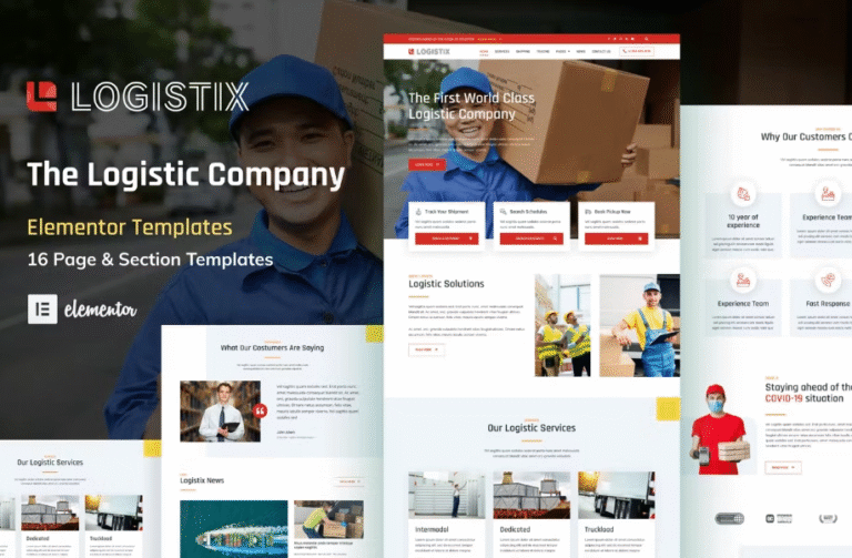 Logistix - Plantilla Elementor de Empresa de Transporte, Mensajería y Logística