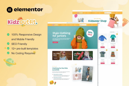 KidzOutfit - WooCommerce Kids Fashion Shop Elementor Plantilla