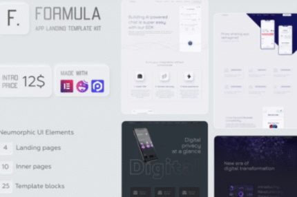 Formula - Software & App Landing Elementor Plantilla
