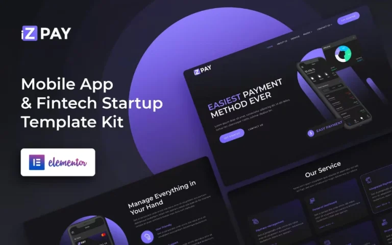 iZPAY - Mobile App & Fintech Startup Elementor Template iZPAY - Mobile App & Fintech Startup Elementor Template