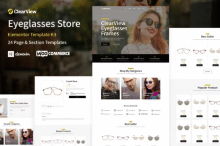 ClearView – Eyeglasses & Eyewear Store WooCommerce Elementor Template