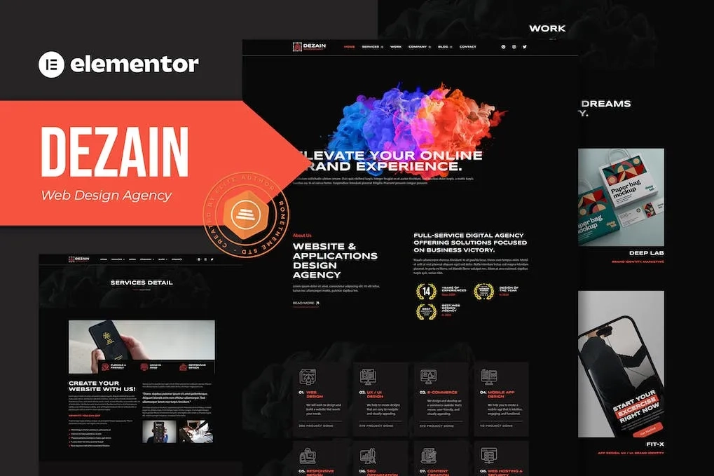 Dezain - Plantilla Elementor Pro para Agencia de Diseño Web Dezain - Plantilla Elementor Pro para Agencia de Diseño Web