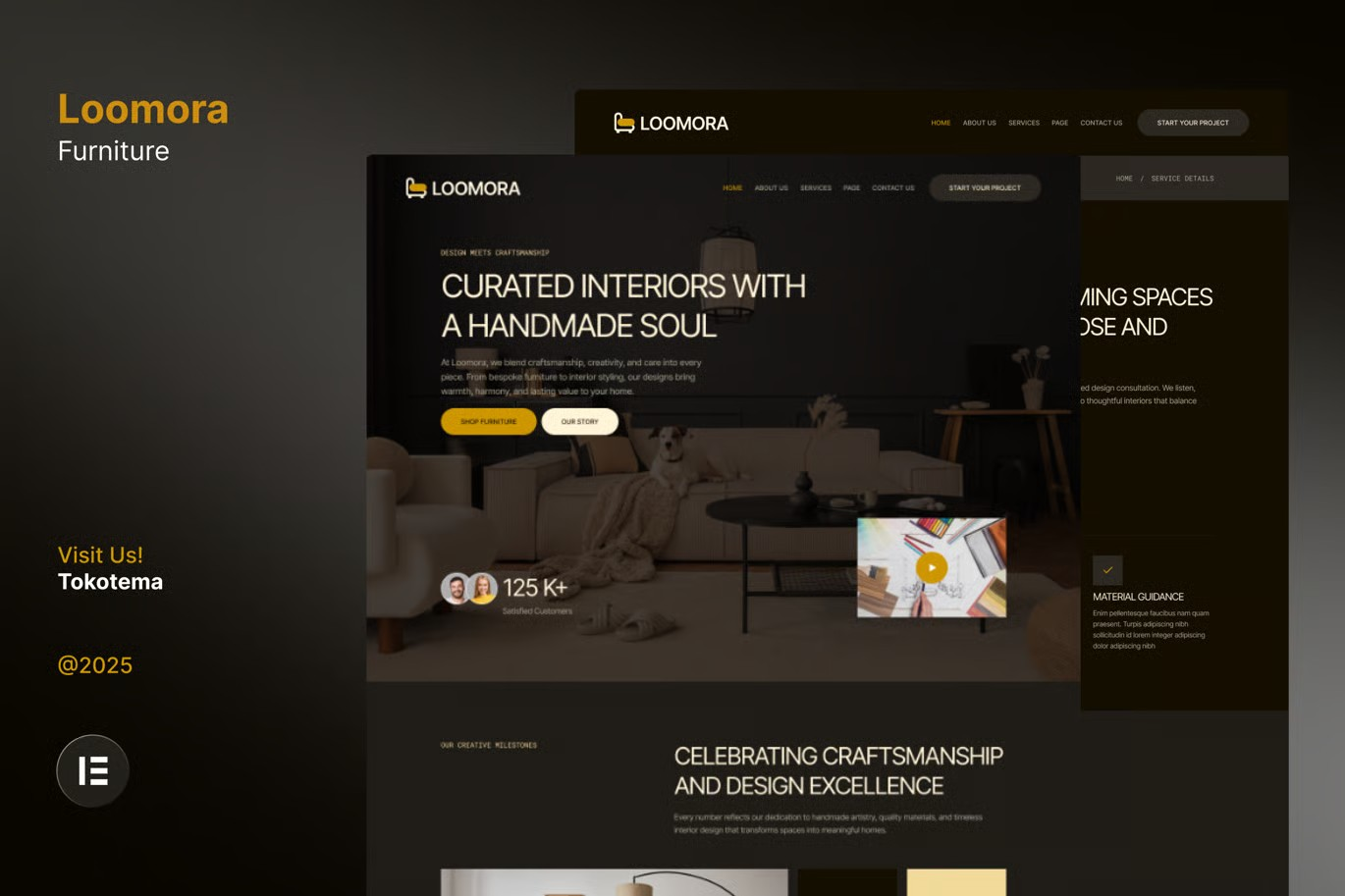 Loomora – Dark Handmade Furniture & Interior Design Website Elementor Template Kit Loomora – Dark Handmade Furniture & Interior Design Website Elementor Template Kit