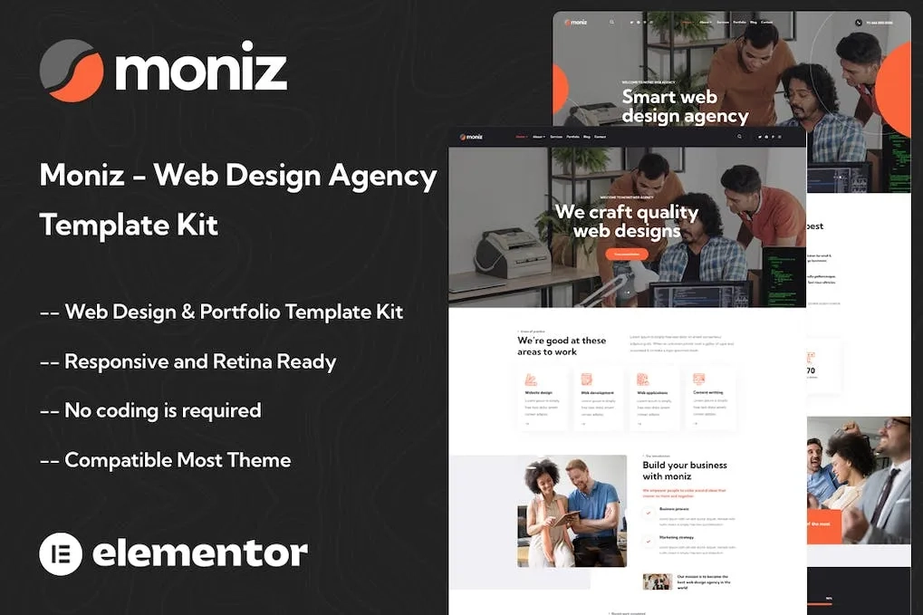 Moniz - Plantilla Elementor para Agencia de Diseño Web Moniz - Plantilla Elementor para Agencia de Diseño Web