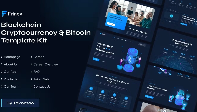 Frinex Blockchain Cryptocurrency & Bitcoin Elementor Template